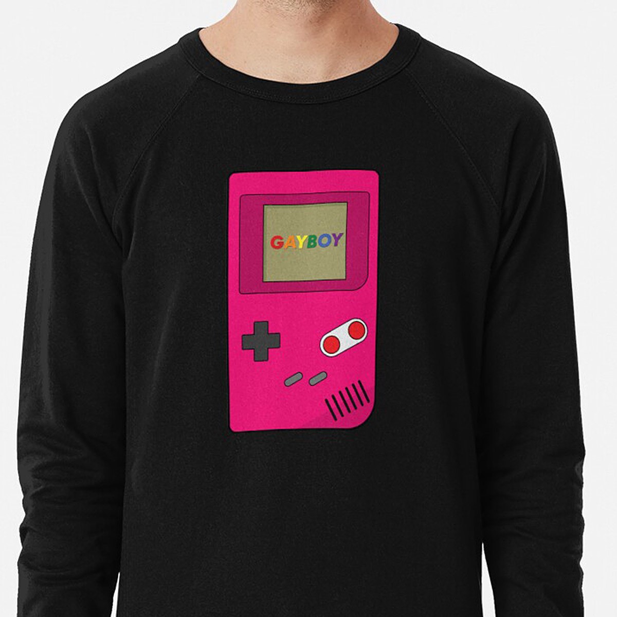 The Gayboy - Bright pink Retro gaming Lightweight Sweatshirt by NTK Apparel