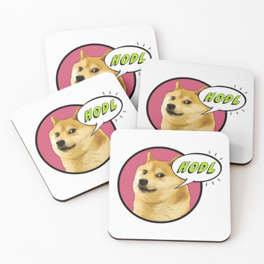 Doge says HODL! Coasters (Set of 4)