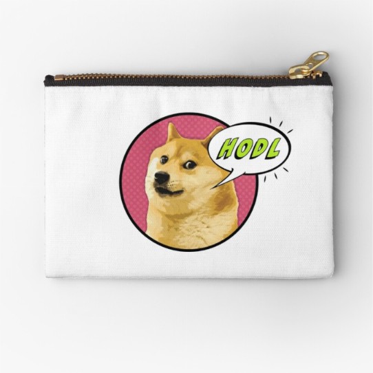  Doge says HODL! Zipper Pouch