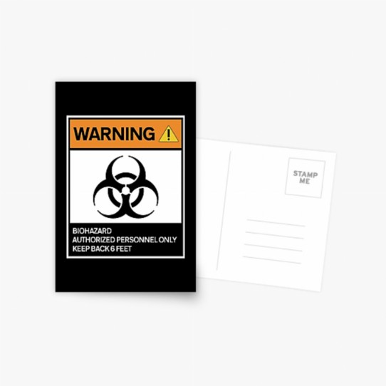 Warning - Biohazard Postcard