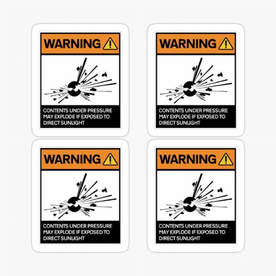 Warning - Contents under pressure! Sticker