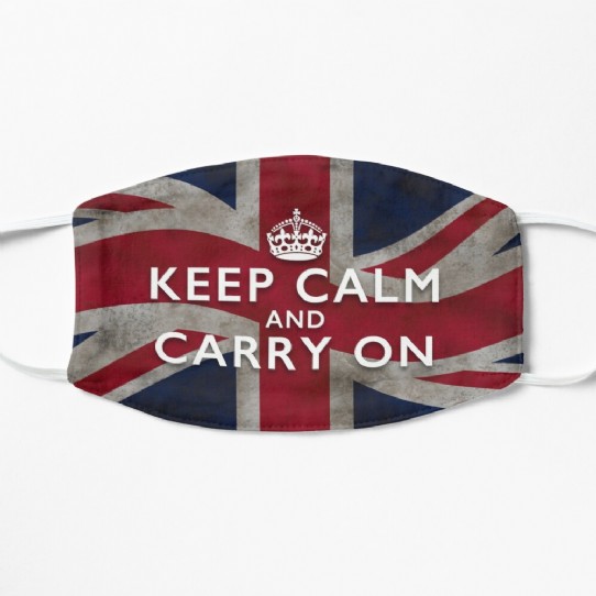 Grungy Keep Calm and Carry On - Union Jack Facemask
