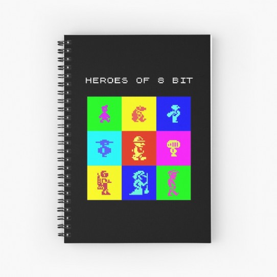 Heroes of 8bit - legends in a handful of pixels spiral notebook