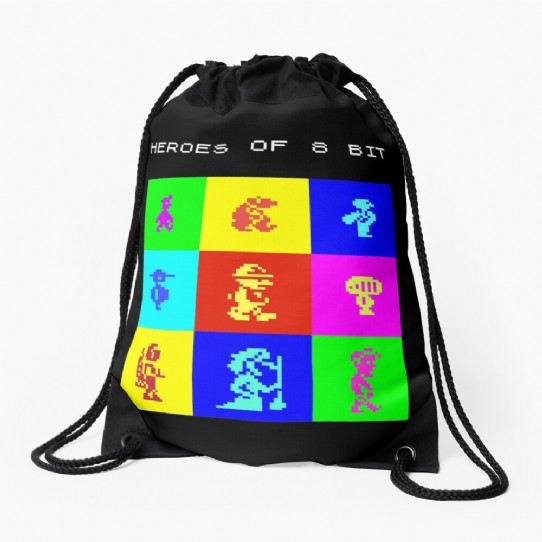 Heroes of 8bit - legends in a handful of pixels Drawstring Bag