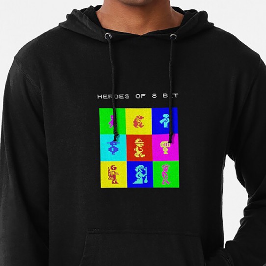 Heroes of 8bit - legends in a handful of pixels lightweight hoodie