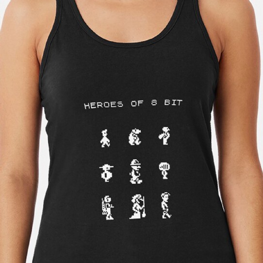 Heroes of 8bit  Monochrome Racerback Tank-top