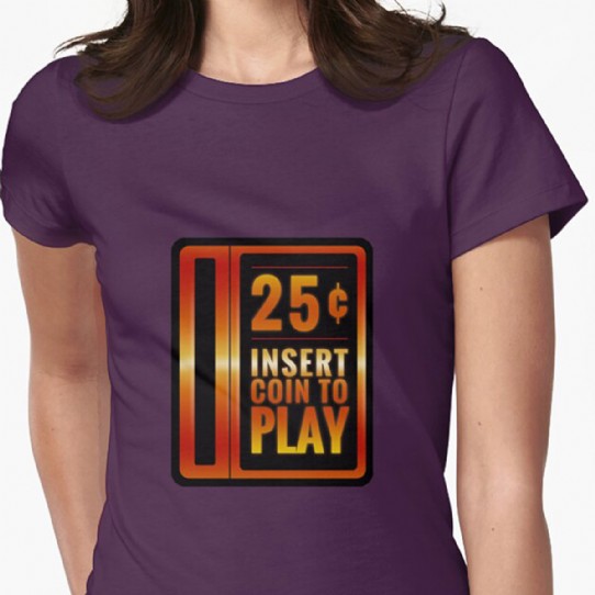 Insert coin to play - Arcade inspired Fitted T-Shirts