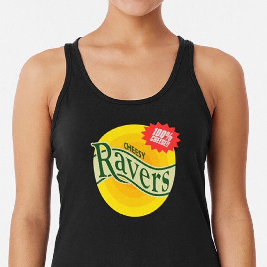 100% Cheesy Ravers!  Racerback Tank Top