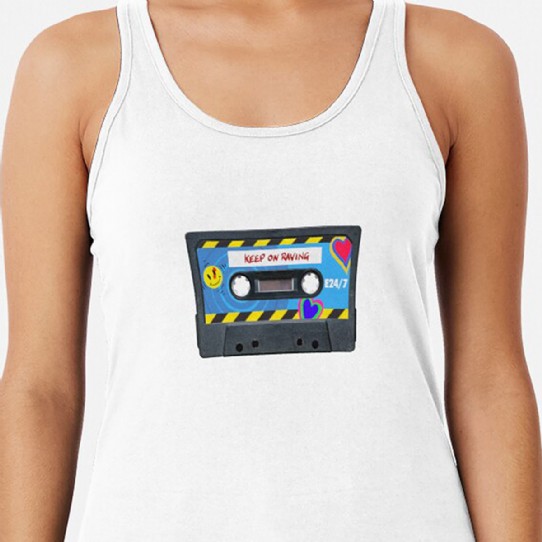 Keep On Raving - Rave Mix Tape Racerback Tank Top