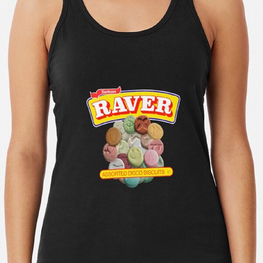 Hardcore Raver - Assorted Disco Biscuits - Racerback Tank Top