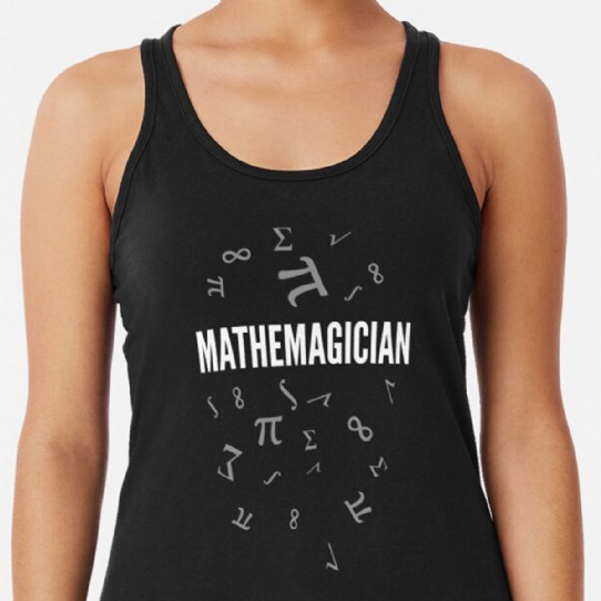 Mathemagician!  Crunching Numbers Like a Superhero! Racerback Tank Top