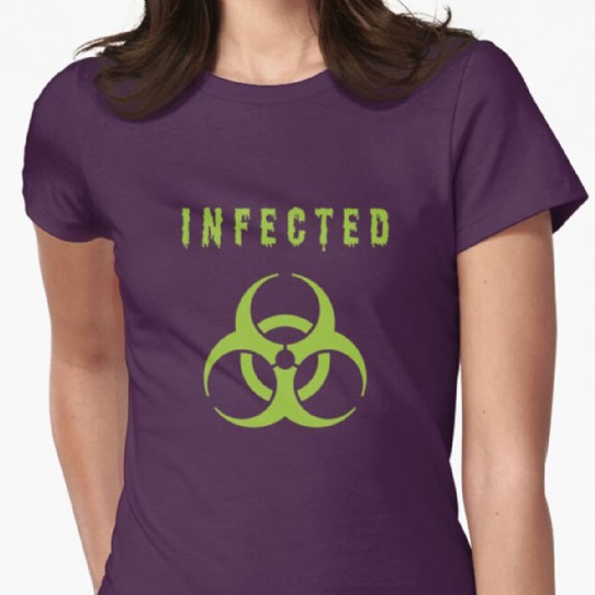 Infected - Let the world know to keep their distance - Fitted T-Shirt