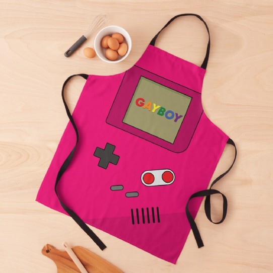 The Gayboy - Bright pink Retro gaming Apron