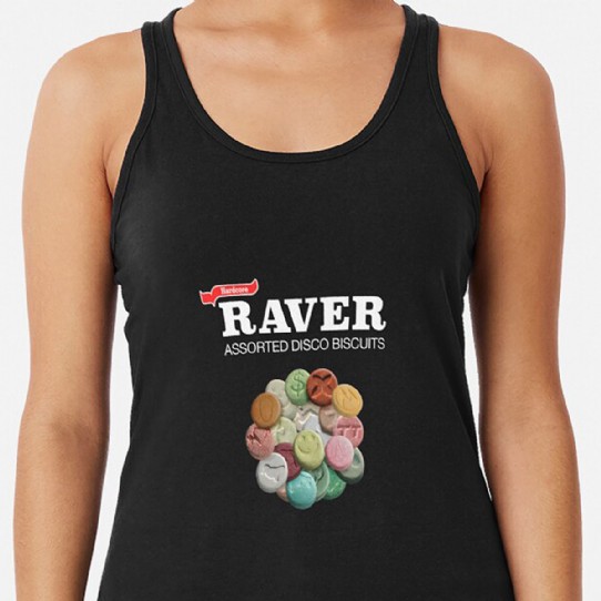 Hardcore Raver - Assorted Disco Biscuits Racerback Tank Top