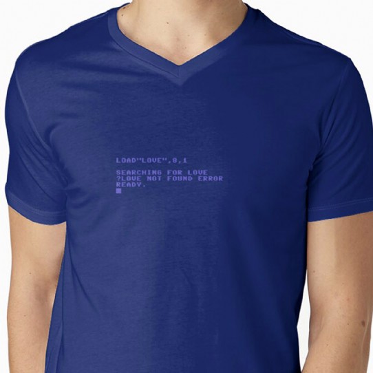 Commodore C64 Load Error - Love Not Found  V-Neck T-Shirt