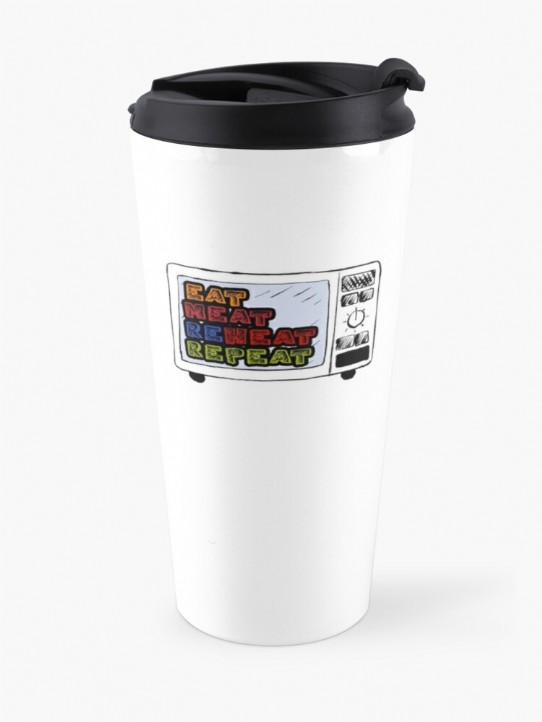 Eat Meat Reheat Repeat Travel Mug