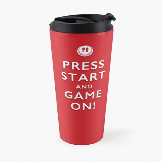 Press Start and Game On! Travel Mug