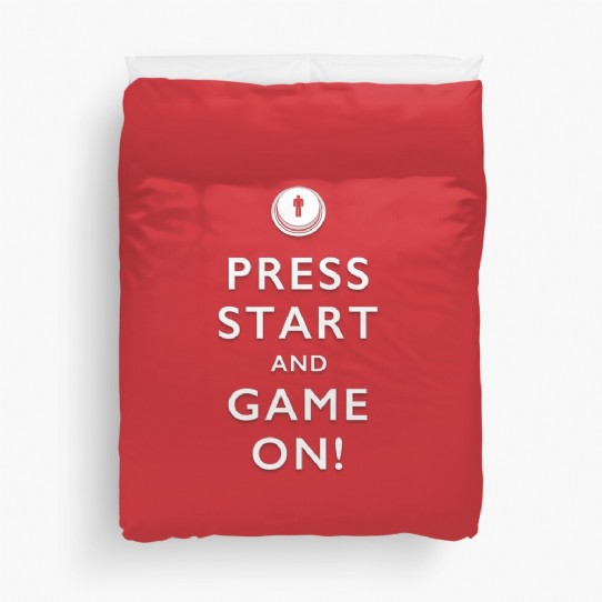 Press Start and Game On! Duvet Cover