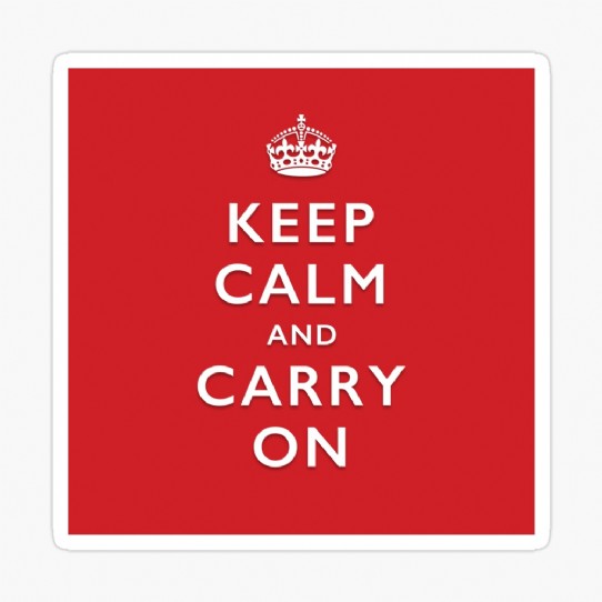 Keep Calm and Carry On - Classic Red Sticker 