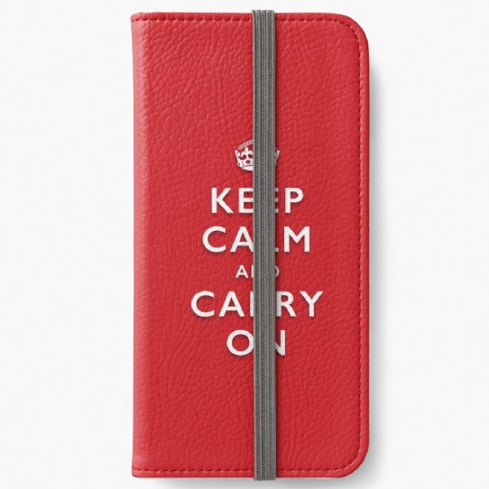 Keep Calm and Carry On - Classic Red iPhone Wallet