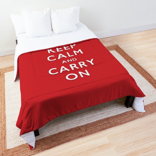 Keep Calm and Carry On - Classic Red Comforter