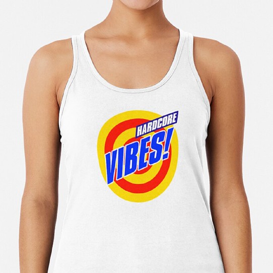 Hardcore Vibes! Old School Rave Design  Racerback Tank Top